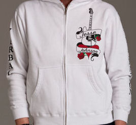Women’s white 100% Cotton, Long Sleeve Zipper front Hoodie